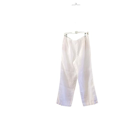 J. Jill Love Linen White Wide-Leg Pants Elastic Waist Pull-On Women's Medium - Picture 2 of 4